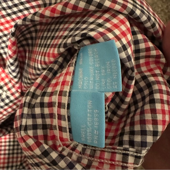 J. McLaughlin Red Black Gingham Check Button Down Shirt Men’s Size S small - Picture 6 of 6